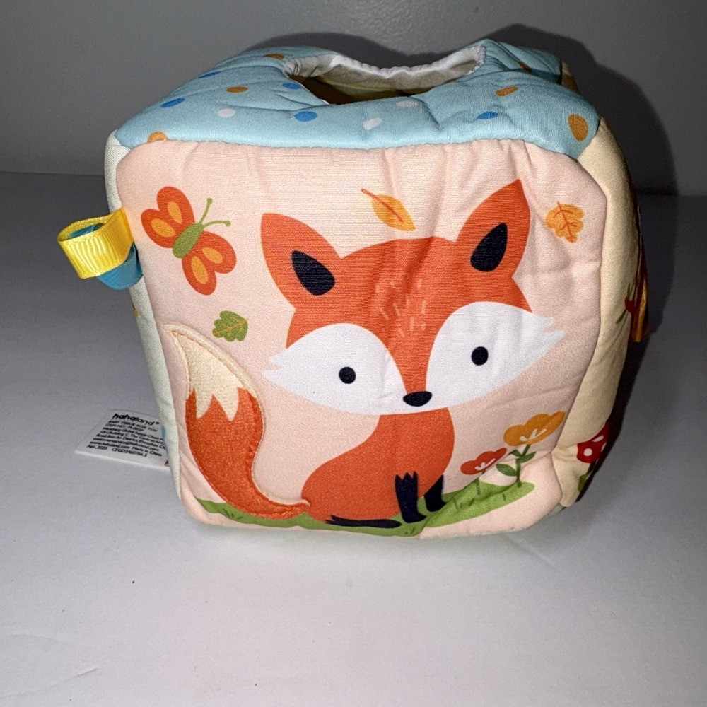 Hahaland Tissue Box Baby Toy Montessori Sensory Crinkle Learning Woodland Animal